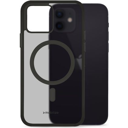 Mobilize Hybrid Coque iPhone 12 MagSafe Coque arrière Rigide Anti-Chocs - Noir