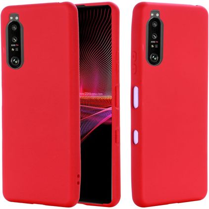 Mobigear Rubber Touch Coque Sony Xperia 1 III Coque arrière en Silicone - Rouge