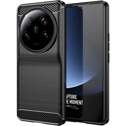 Mobigear Brushed Slim Xiaomi 13 Ultra TPU souple Coque arrière - Noir