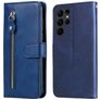 Mobigear Zipper Housse Samsung Galaxy S23 Ultra Etui Porte-Monnaie - Bleu