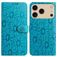 Mobigear Flowers Housse iPhone 17 Pro Max Etui Porte-Monnaie - Bleu