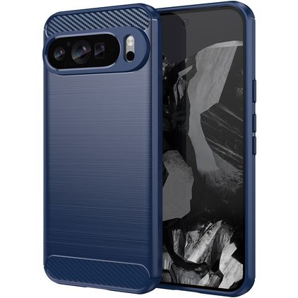 Mobigear Brushed Slim Coque Google Pixel 9 Pro XL Coque arrière en TPU Souple - Bleu