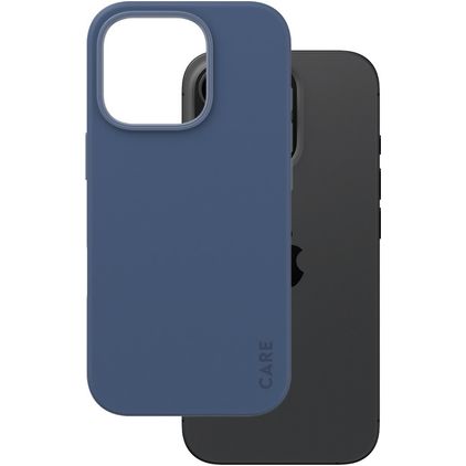 CARE by PanzerGlass Fashionable Coque iPhone 16 Pro MagSafe Coque arrière en Silicone - Bleu