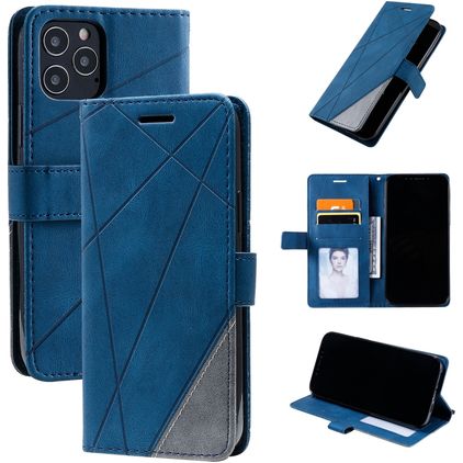 Mobigear Rhombus Housse iPhone 12 Pro Etui Porte-Monnaie - Bleu