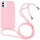 Mobigear Lanyard iPhone 16 Coque avec cordon en Silicone - Rose