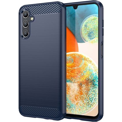 Mobigear Brushed Slim Coque Samsung Galaxy A14 Coque arrière en TPU Souple - Bleu