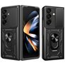 Mobigear Armor Ring Cam Slide Coque Samsung Galaxy Z Fold 8 Ultra Coque arrière Rigide Anti-Chocs avec Anneau-Support et Protecteur Lentilles - Noir
