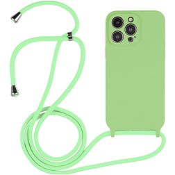 Mobigear Lanyard iPhone 14 Pro Coque avec cordon en Silicone - Vert