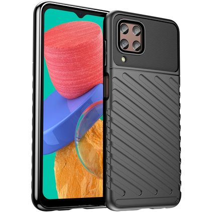 Mobigear Groove Coque Samsung Galaxy M33 Coque arrière en TPU Souple - Noir