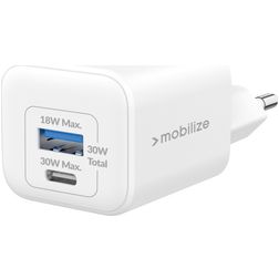 Mobilize Wall Charger Double USB / USB-C Chargeur Sans câble Power Delivery 30W - Blanc