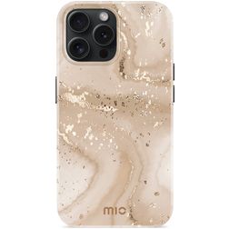 MIO iPhone 15 Pro MagSafe Plastique rigide Coque arrière - Gold Marble