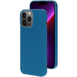 Mobiparts Coque iPhone 13 Pro Max Coque arrière en Silicone - Blueberry Blue