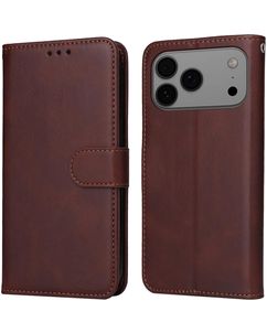 Mobigear Wallet iPhone 18 Pro Max Étui Portefeuille - Marron