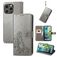 Mobigear Clover Housse iPhone 15 Pro Max Etui Porte-Monnaie - Gris
