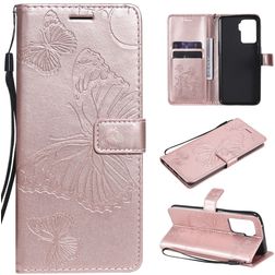 Mobigear Butterfly Housse OPPO A94 5G Etui Porte-Monnaie - Rose doré