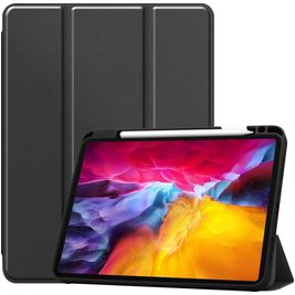 Mobigear Tri-Fold Gel Coque iPad Pro 11 Pouces (2021) Etui en TPU,Similicuir + Porte-crayon - Noir