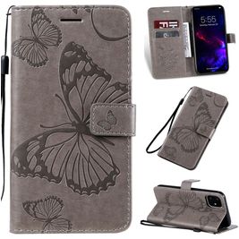 Mobigear Butterfly Housse iPhone 11 Etui Porte-Monnaie - Gris