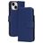 Mobiparts Wallet iPhone 15 MagSafe Cuir véritable Étui Portefeuille - Bleu