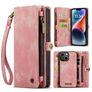 Caseme 008 Housse iPhone 14 Etui avec Coque Détachable Porte-Monnaie - Rose