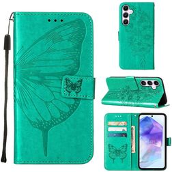 Mobigear Butterfly Housse Samsung Galaxy A55 Etui Porte-Monnaie - Vert
