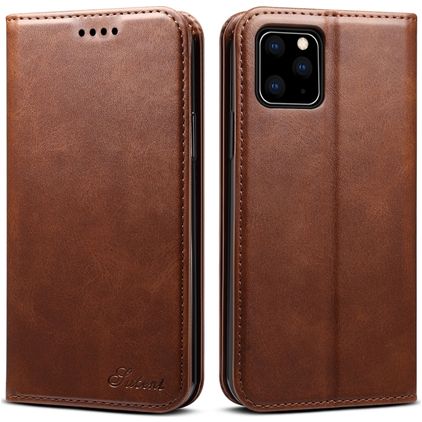 Suteni Art Housse iPhone 11 Pro Etui Porte-Monnaie - Marron