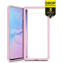 ITSkins HybridSolid Coque Samsung Galaxy S10 Plus Coque arrière Rigide Anti-Chocs - Rose