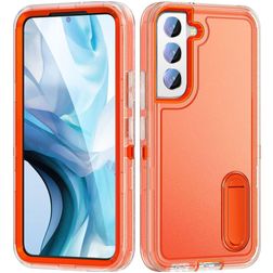 Mobigear Rugged Stand Samsung Galaxy S23 Plastique rigide Coque arrière Antichoc avec béquille - Orange