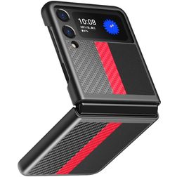 Mobigear Racing Coque Samsung Galaxy Z Flip 3 Coque arrière Rigide - Noir / Rouge