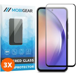 Mobigear Premium Samsung Galaxy A54 Verre trempé Protection d'écran - Compatible Coque - Noir (Lot de 3)