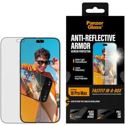PanzerGlass Anti-reflective Armor iPhone 18 Pro Max Verre trempé Protection d'écran Anti-reflet - Compatible coque + Cadre de pose