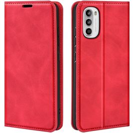 Mobigear Retro Slim Housse Motorola Moto G82 Etui Porte-Monnaie - Rouge