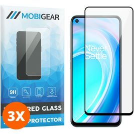Mobigear Premium OnePlus Nord CE 2 Verre trempé Protection d'écran - Compatible Coque - Noir (Lot de 3)