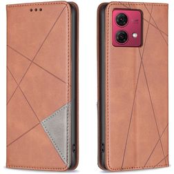 Mobigear Rhombus Slim Housse Motorola Moto G84 Etui - Marron