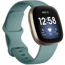 Mobigear Sport Dual Bracelet Silicone Fitbit Versa 3 Fermeture à clou et passant - Turquoise