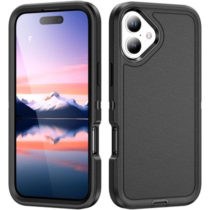 Mobigear Rugged Coque iPhone 17 Coque arrière Rigide Anti-Chocs - Noir
