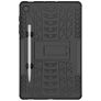 Mobigear Tire Coque Samsung Galaxy Tab S6 Lite Coque Arrière Rigide Antichoc + Porte-crayon + Support Amovible - Noir
