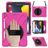 Mobigear SureGrip XGuard Coque iPad 9 (2021) Coque arrière en Plastique rigide,Silicone + Porte-crayon + Bandoulière + Support Amovible - Rose