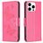 Mobigear Butterfly Housse iPhone 15 Pro Etui Porte-Monnaie - Magenta