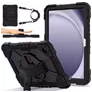 Mobigear SureGrip Xtreme Coque Samsung Galaxy Tab A9 Plus (2023) Coque arrière en Plastique rigide,Silicone + Bandoulière + Support Amovible - Noir