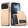 Mobigear Card iPhone 18 Pro Max Plastique rigide Coque arrière Antichoc avec porte-cartes - Or