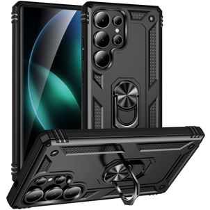 Mobigear Armor ring Coque Samsung Galaxy S25 Ultra Coque arrière Rigide Anti-Chocs avec Anneau-Support - Noir