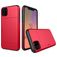 Mobigear Card Coque iPhone 11 Coque arrière Rigide Anti-Chocs avec Porte-Cartes - Rouge