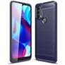 Mobigear Brushed Slim Coque Motorola Moto E30 Coque arrière en TPU Souple - Bleu