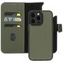 Mobiparts Housse iPhone 15 Pro Max MagSafe Etui avec Coque Détachable en Cuir Véritable Porte-Monnaie - Vert