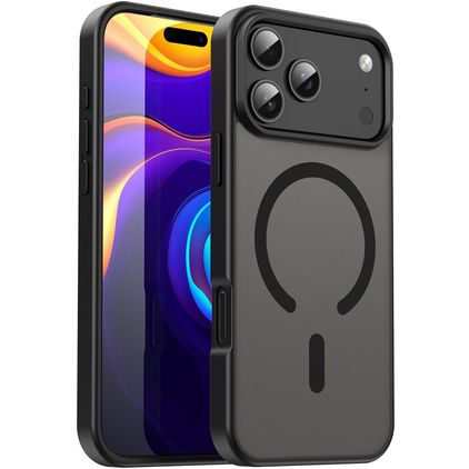 Mobigear Shockproof iPhone 17 Pro Max MagSafe Plastique rigide Coque arrière - Noir