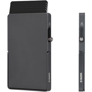 Valenta Cardprotector - Porte Cartes en en Aluminium - 5 Cartes - Compatible MagSafe - Gris