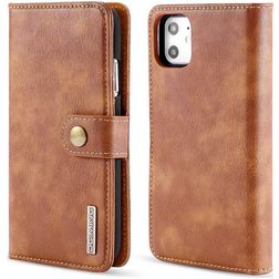 Mobigear Snap Button iPhone 11 Coque Étui 2en1 avec coque amovible Portefeuille - Marron