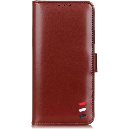 Mobigear Stripe iPhone 12 Pro Max Étui Portefeuille - Marron