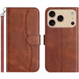 Mobigear S Line Housse iPhone 17 Pro Max Etui Porte-Monnaie - Marron