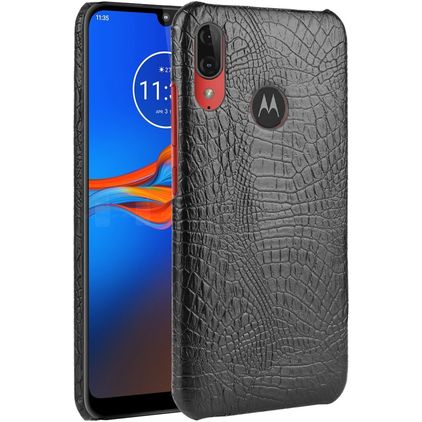Mobigear Croco Coque Motorola Moto E6 Plus Coque arrière - Noir